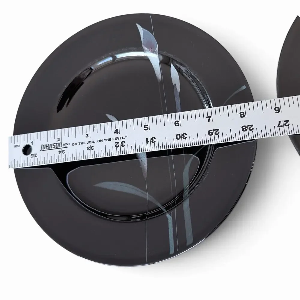 Mikasa Galleria OPUS BLACK FK701 Salad Plates Calla Lily 8.25 In set of 4 Japan